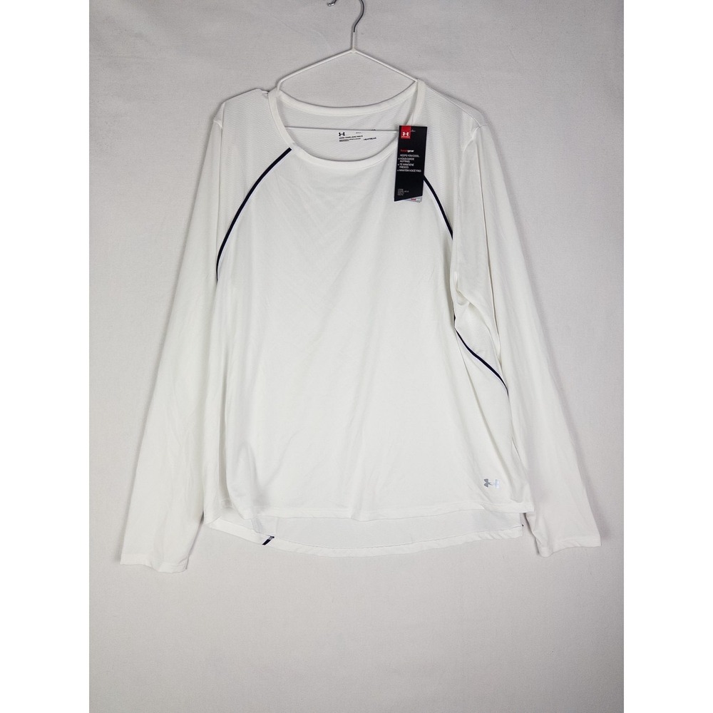 NWT Under‎ Armour Training Top Womens 2XL White Pullover Heatgear Loose